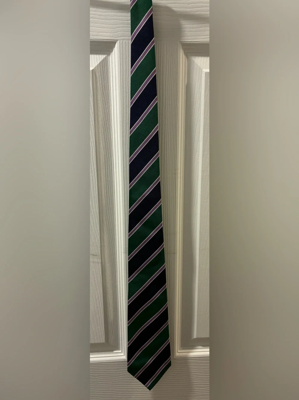 Turnbull & Asser 100% Silk Tie Handmade London England Prince Of Wales Striped